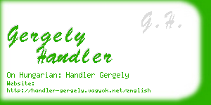 gergely handler business card